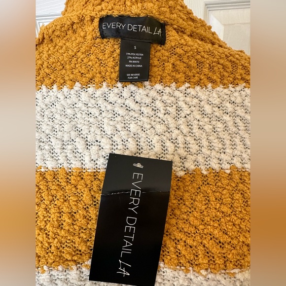 Gold and cream striped cardigan NWT - Picture 5 of 5